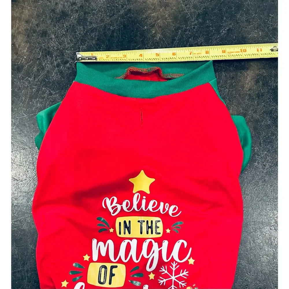 Dog Christmas Pajamas for Med-Large Dog Outfit Clothes, Stretchy Pet Jumpsuit 3X